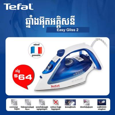 ឆ្នាំងអ៊ុតអគ្គីសនី Tefal Steam Iron Easy Gliss 2 FV5715